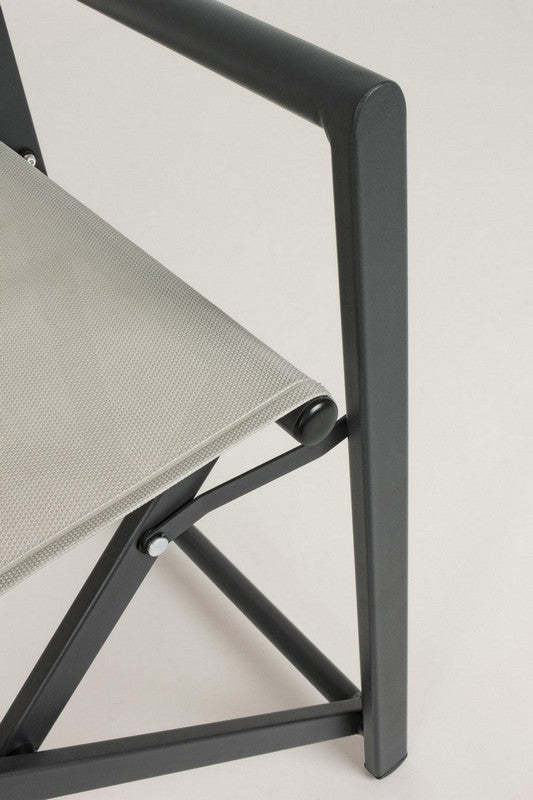 SEDIA REGISTA TAYLOR IN ALLUMINIO PIEGHEVOLE GRIGIO SCURO