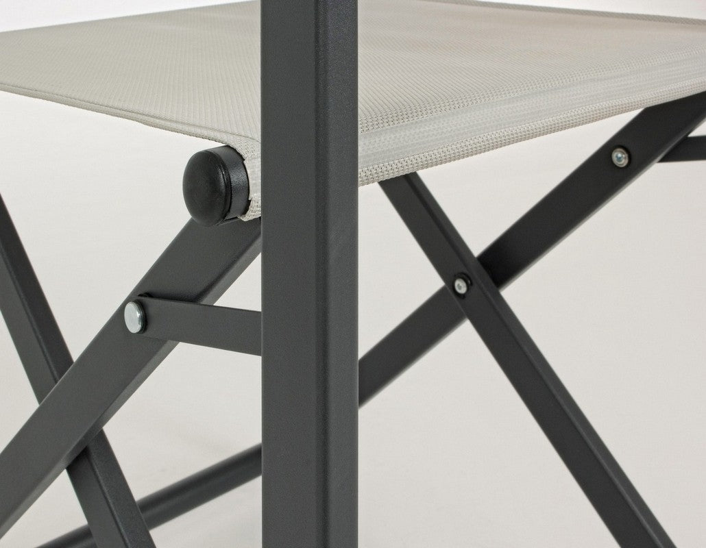 SEDIA REGISTA TAYLOR IN ALLUMINIO PIEGHEVOLE GRIGIO SCURO