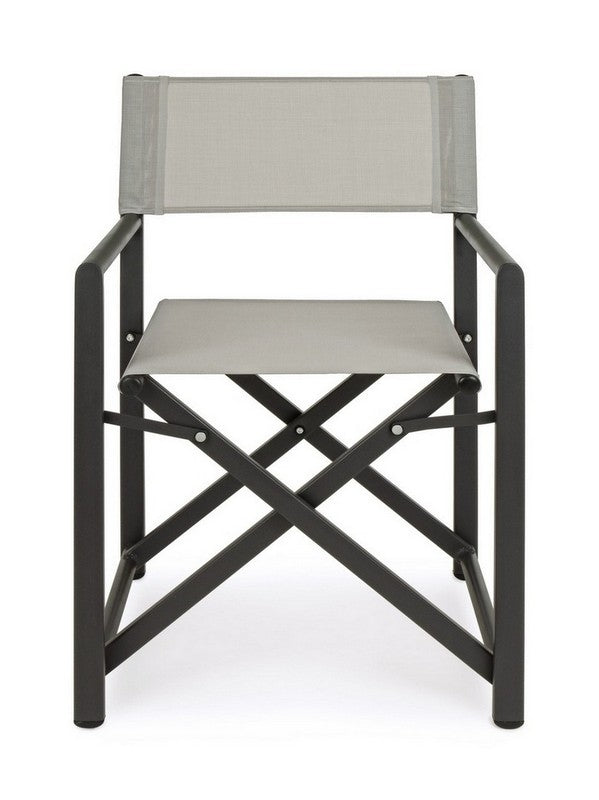 SEDIA REGISTA TAYLOR IN ALLUMINIO PIEGHEVOLE GRIGIO SCURO