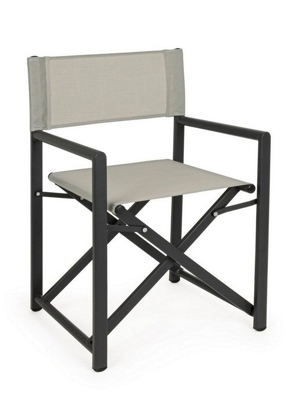 SEDIA REGISTA TAYLOR IN ALLUMINIO PIEGHEVOLE GRIGIO SCURO