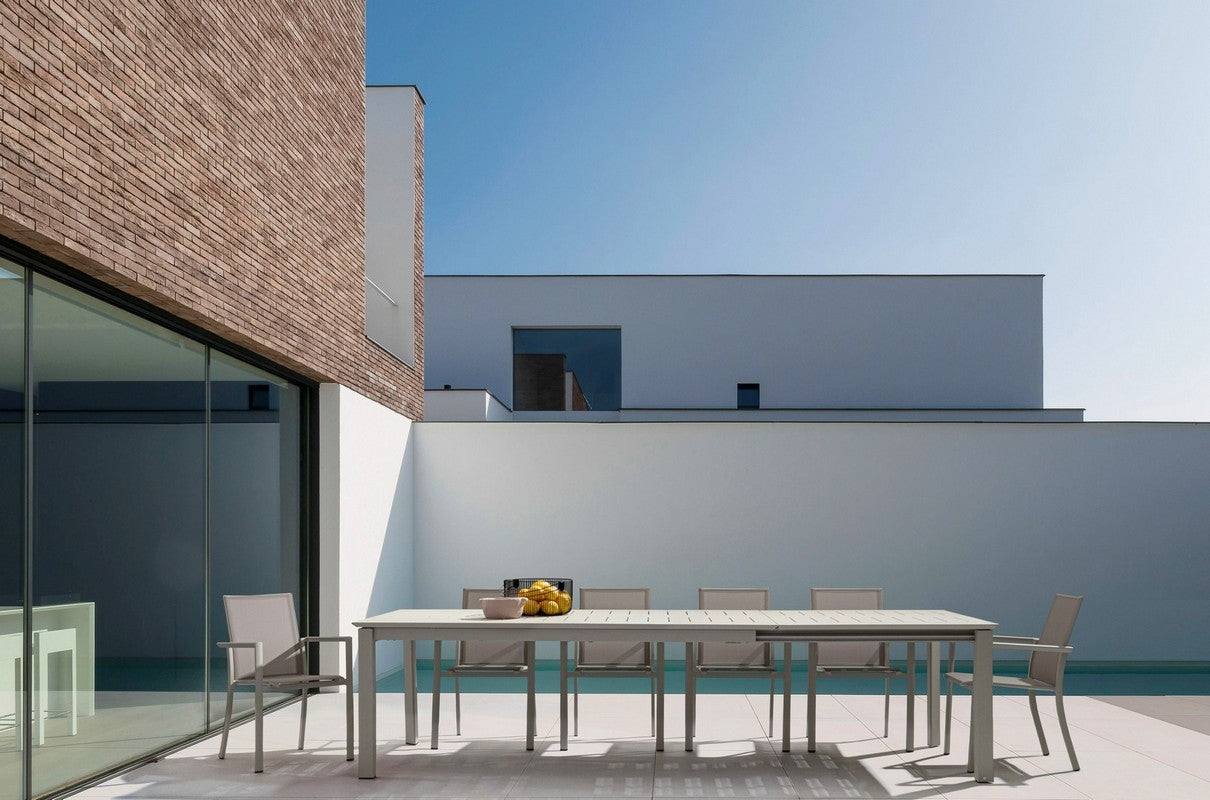 OFFERTA TAVOLO KONNOR ALLUNGABILE 200/300X110CM TORTORA RASTIN + 6 POLTRONE KONNOR