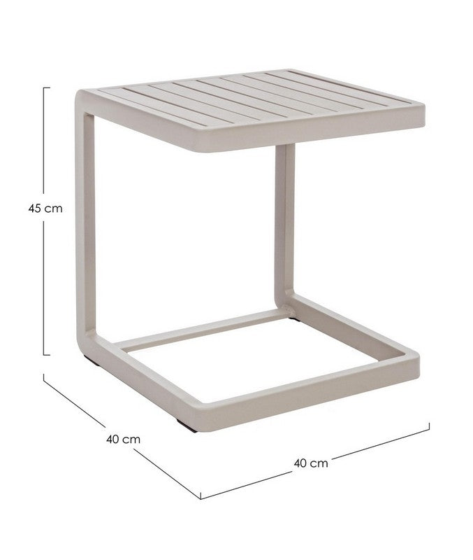 TAVOLINO IN ALLUMINIO MARRONE TORTORA KONNOR 40X40CM