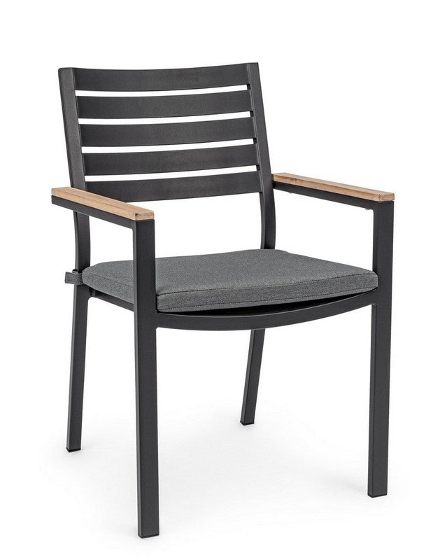 OFFERTA TAVOLO BELMAR ALLUNGABILE 100X220/340CM ANTRACITE + 6 POLTRONE ANTRACITE BELMAR
