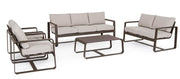 SALOTTO MERRIGAN 2 POLTRONE + DIVANO 3 POSTI + TAVOLINO BASSO MARRONE