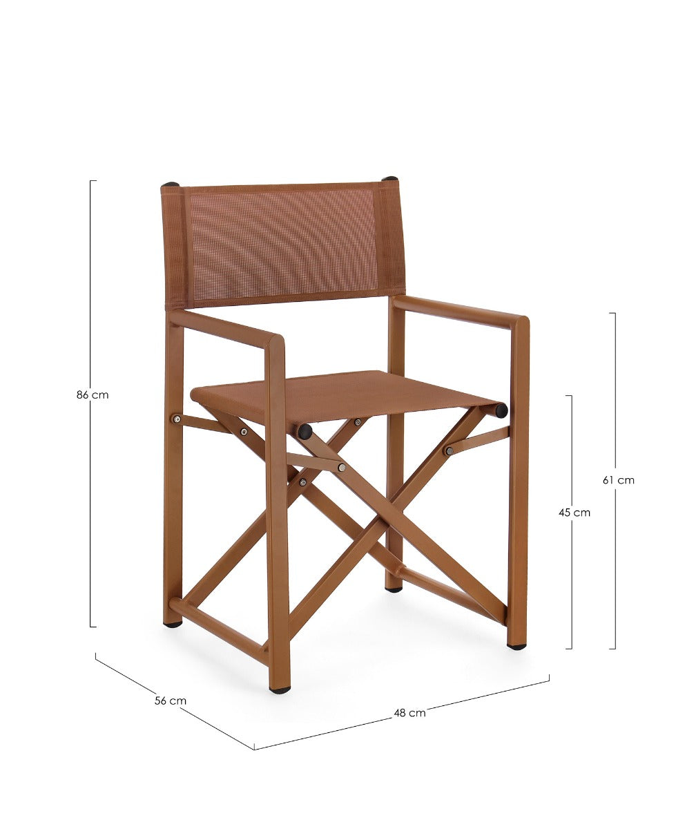 SEDIA REGISTA TAYLOR IN ALLUMINIO PIEGHEVOLE PECAN