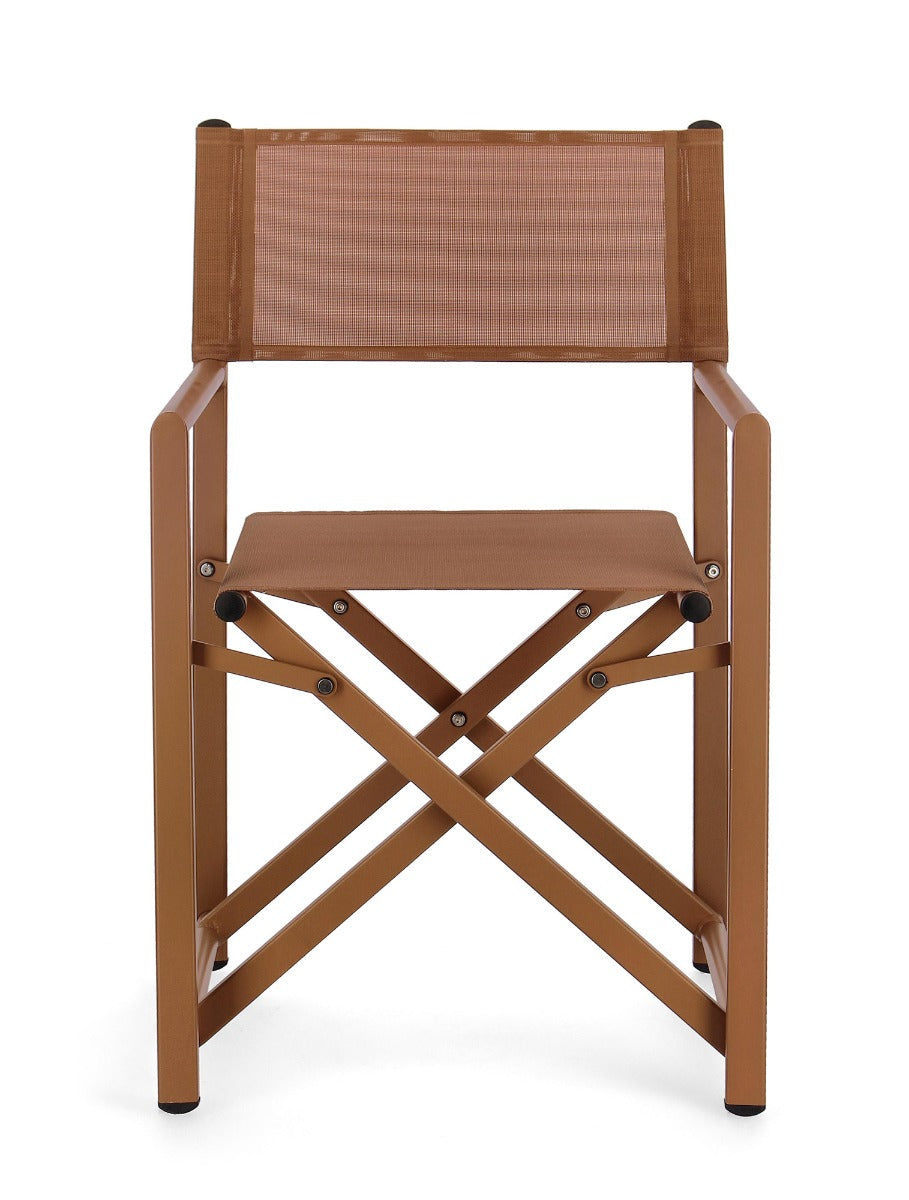SEDIA REGISTA TAYLOR IN ALLUMINIO PIEGHEVOLE PECAN