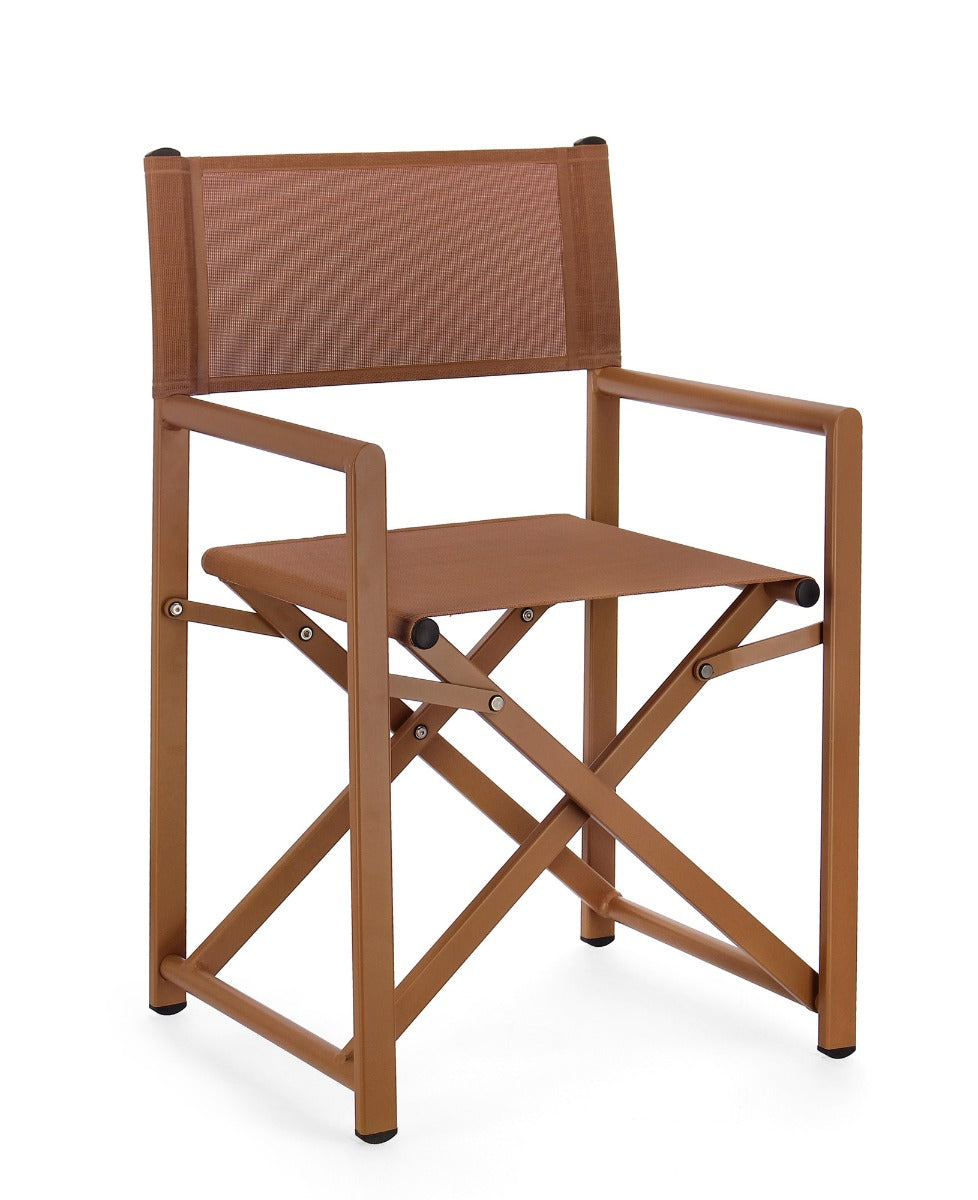 SEDIA REGISTA TAYLOR IN ALLUMINIO PIEGHEVOLE PECAN