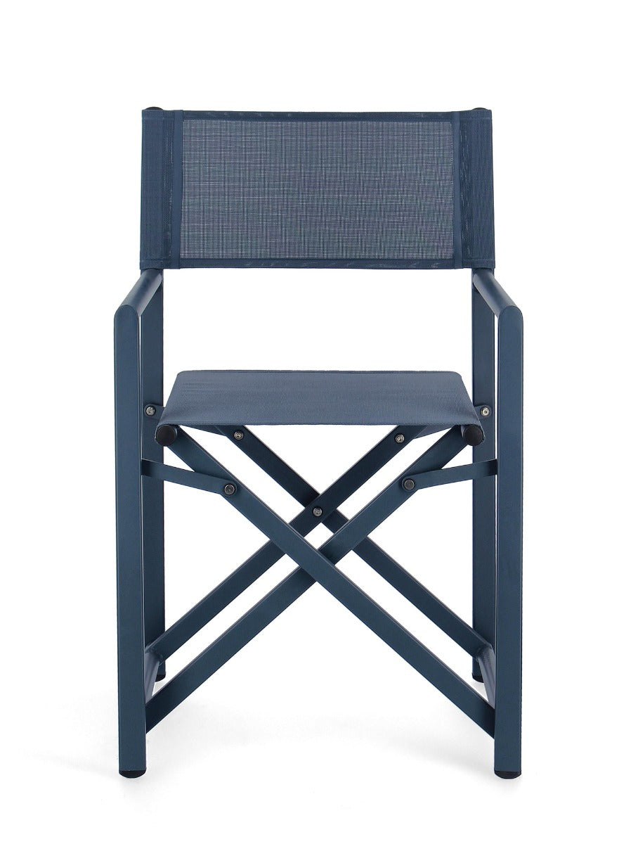 SEDIA REGISTA TAYLOR IN ALLUMINIO PIEGHEVOLE BLU NAVY