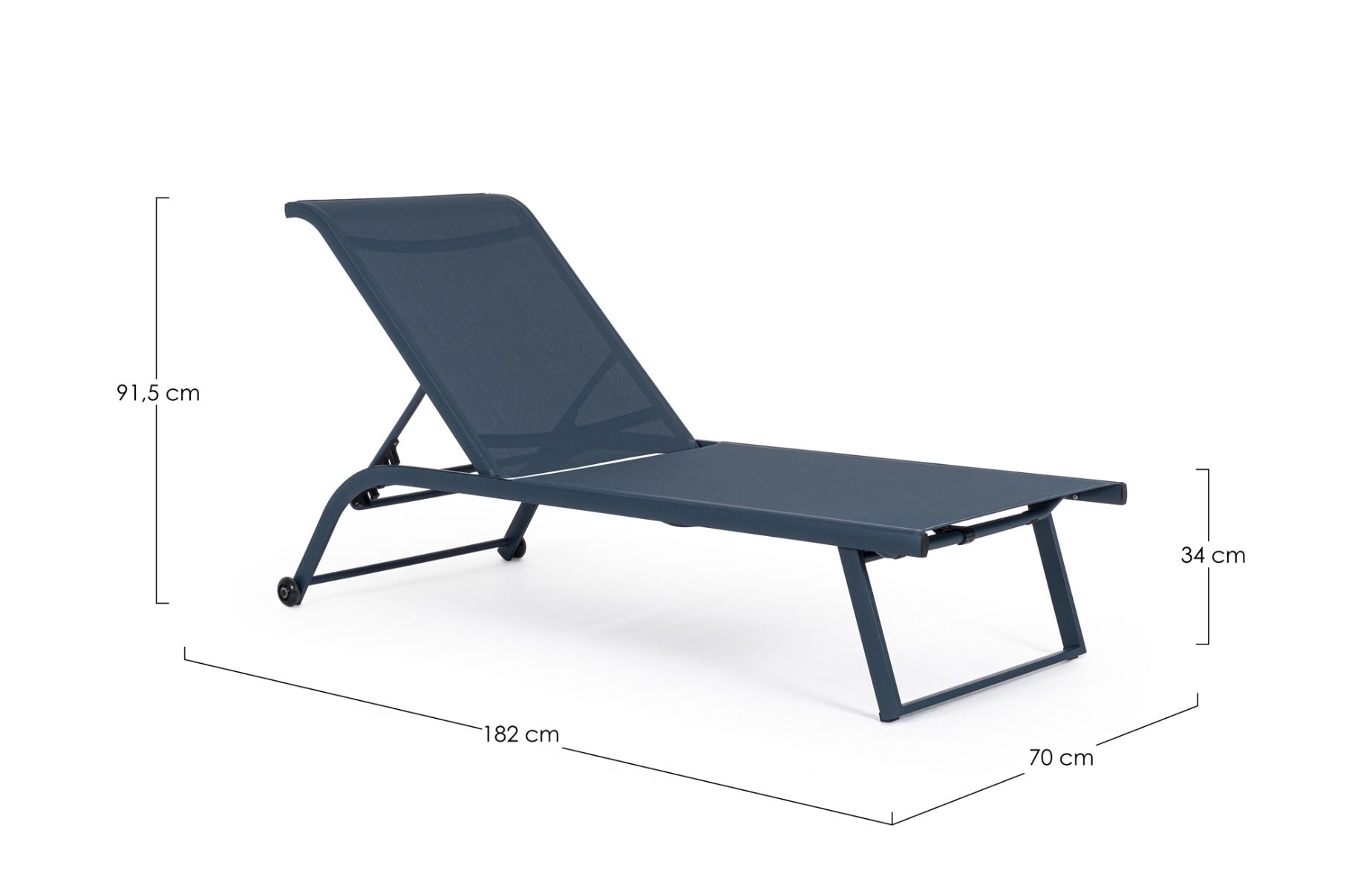 LETTINO PRENDISOLE RECLINABILE CON RUOTE TAYLOR BLU NAVY