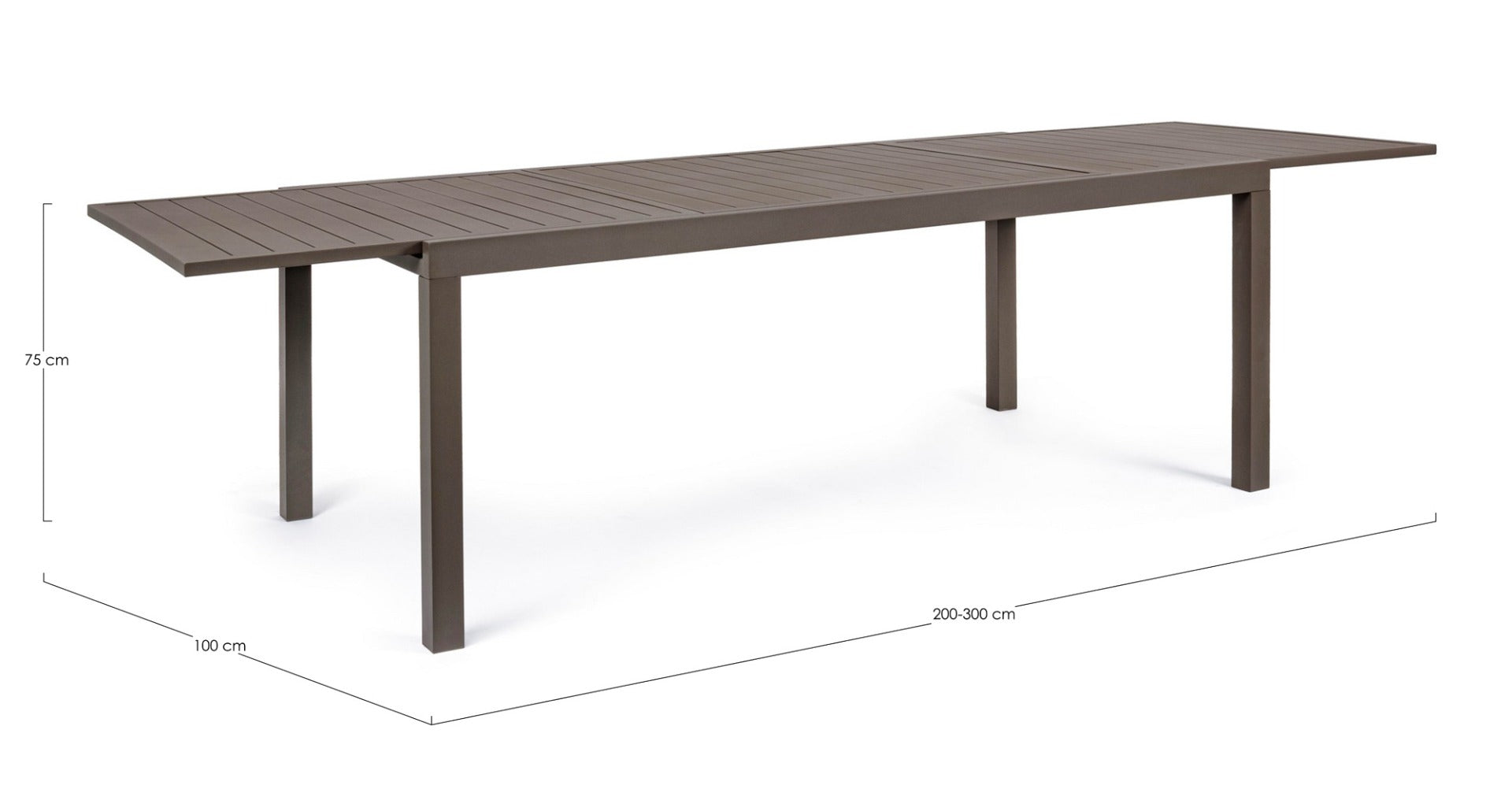 TAVOLO ALLUNGABILE HILDE 200-300X100 CM CAFFE'