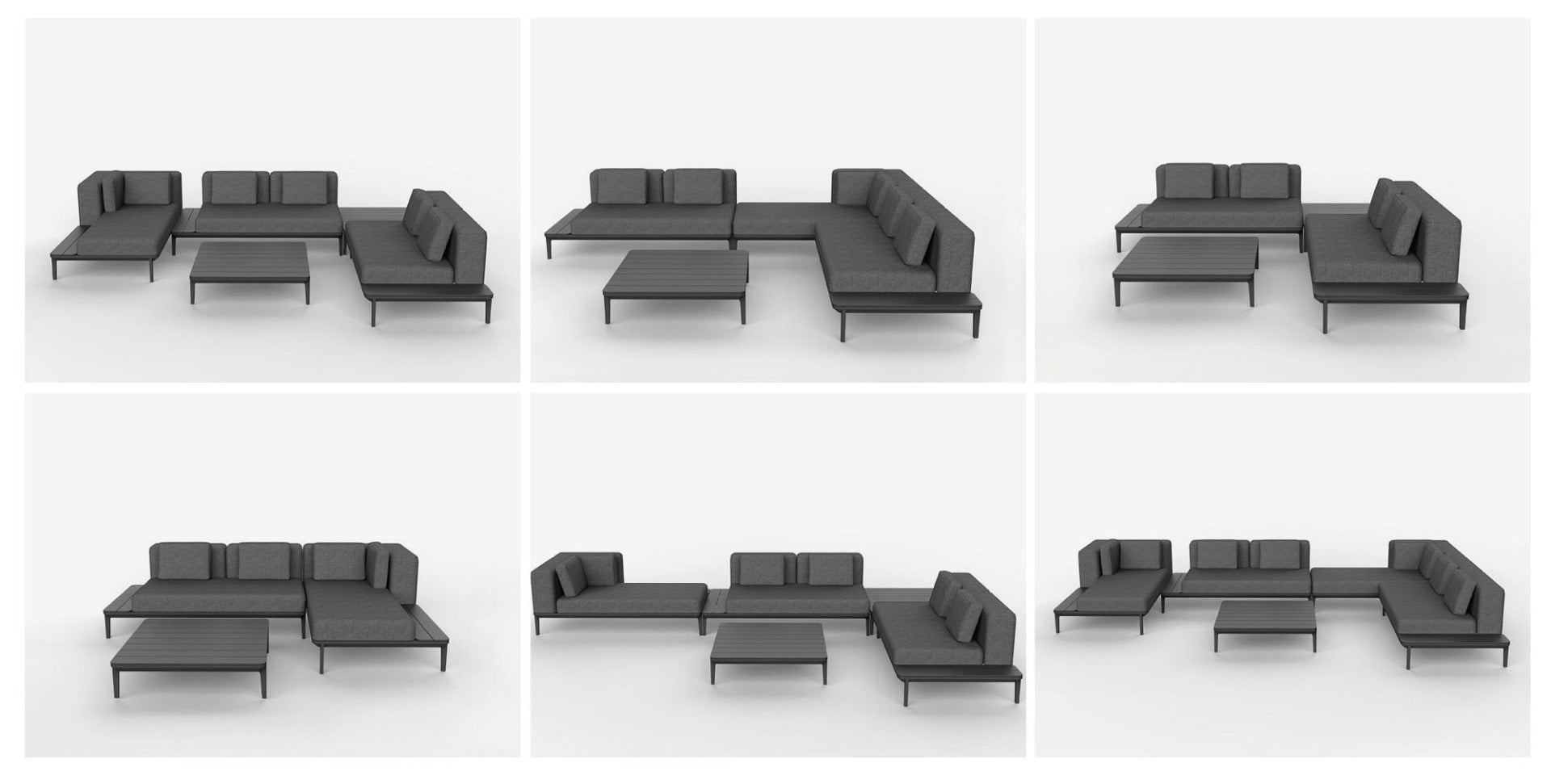 2 DIVANI 2 POSTI LOUNGE MATRIX ANTRACITE + 2 TAVOLINI MATRIX 99X99CM