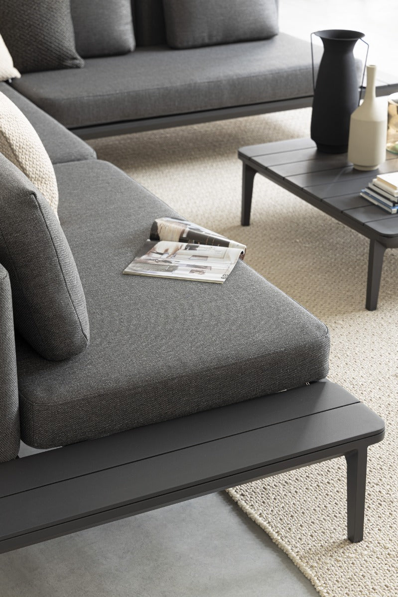 2 DIVANI 2 POSTI LOUNGE MATRIX ANTRACITE + 2 TAVOLINI MATRIX 99X99CM