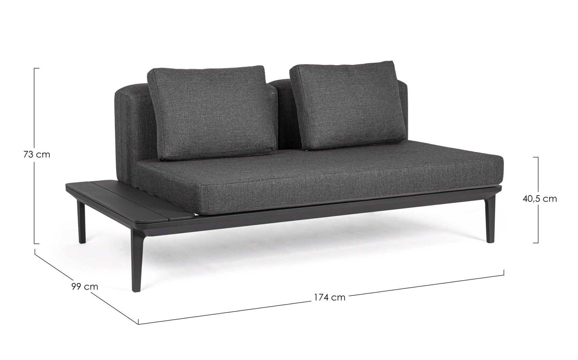 2 DIVANI 2 POSTI LOUNGE MATRIX ANTRACITE + 2 TAVOLINI MATRIX 99X99CM