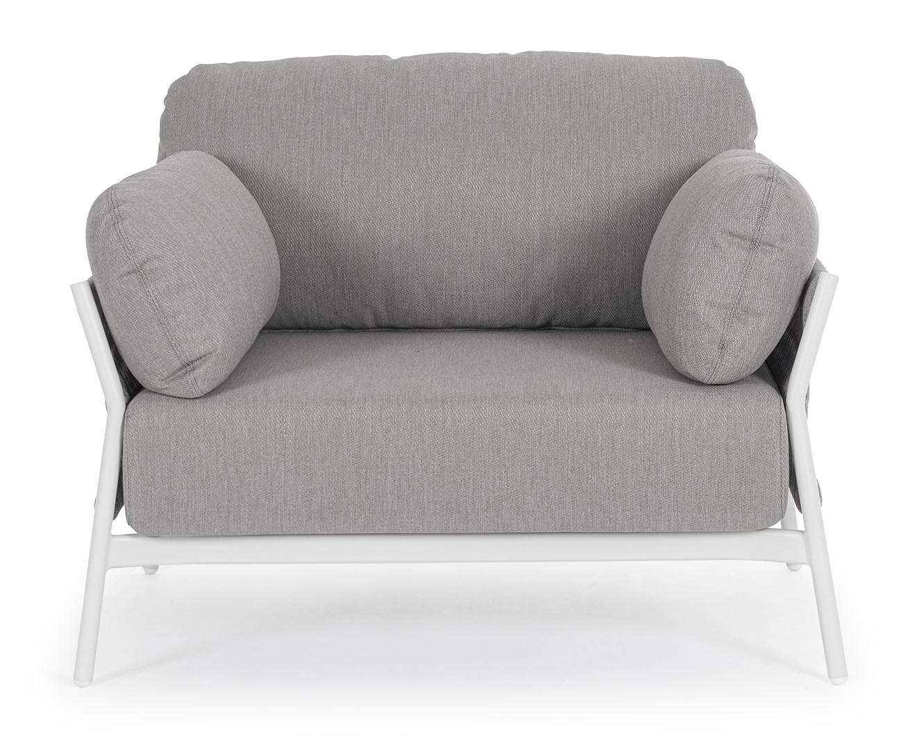 POLTRONA PARDIS CON CUSCINI BIANCO/GRIGIO