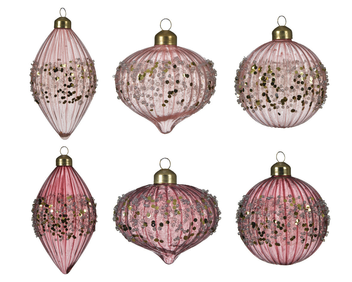 OFFERTA 3 DECORAZIONI APPENDIBILI A TEMA NATALE D8CM ROSA MODELLO ASSORTITO