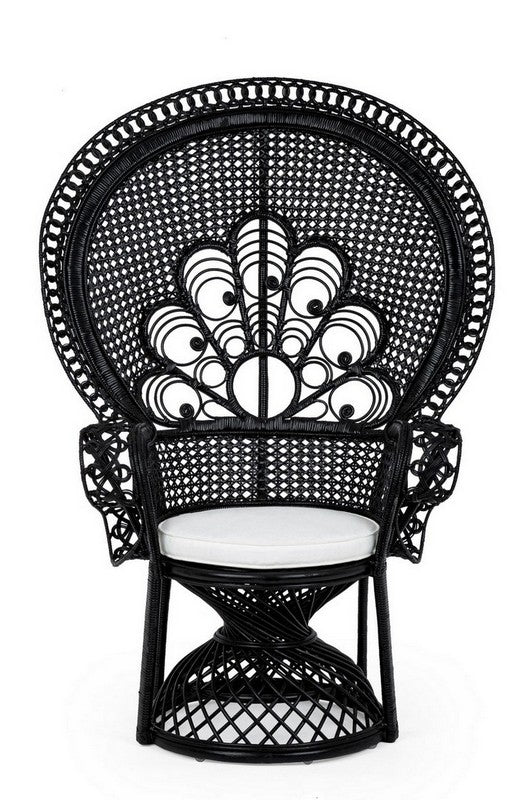 POLTRONA IN FIBRE NATURALI SFODERABILE NERO PEACOCK