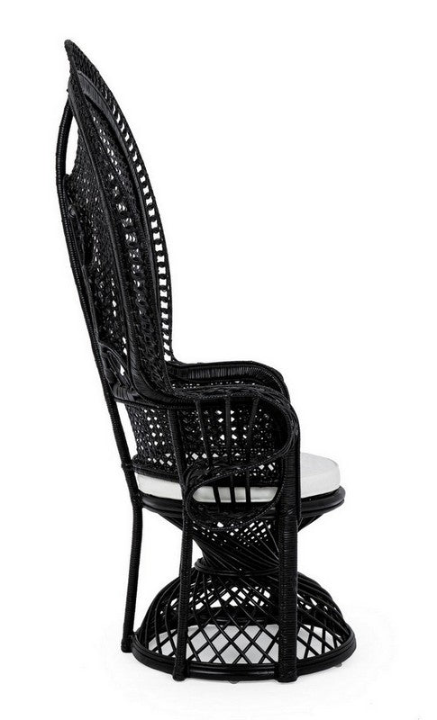 POLTRONA IN FIBRE NATURALI SFODERABILE NERO PEACOCK