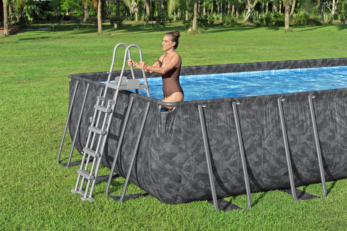 Piscine Power Steel 488 x 244 x 122 rectangulaire gris foncé