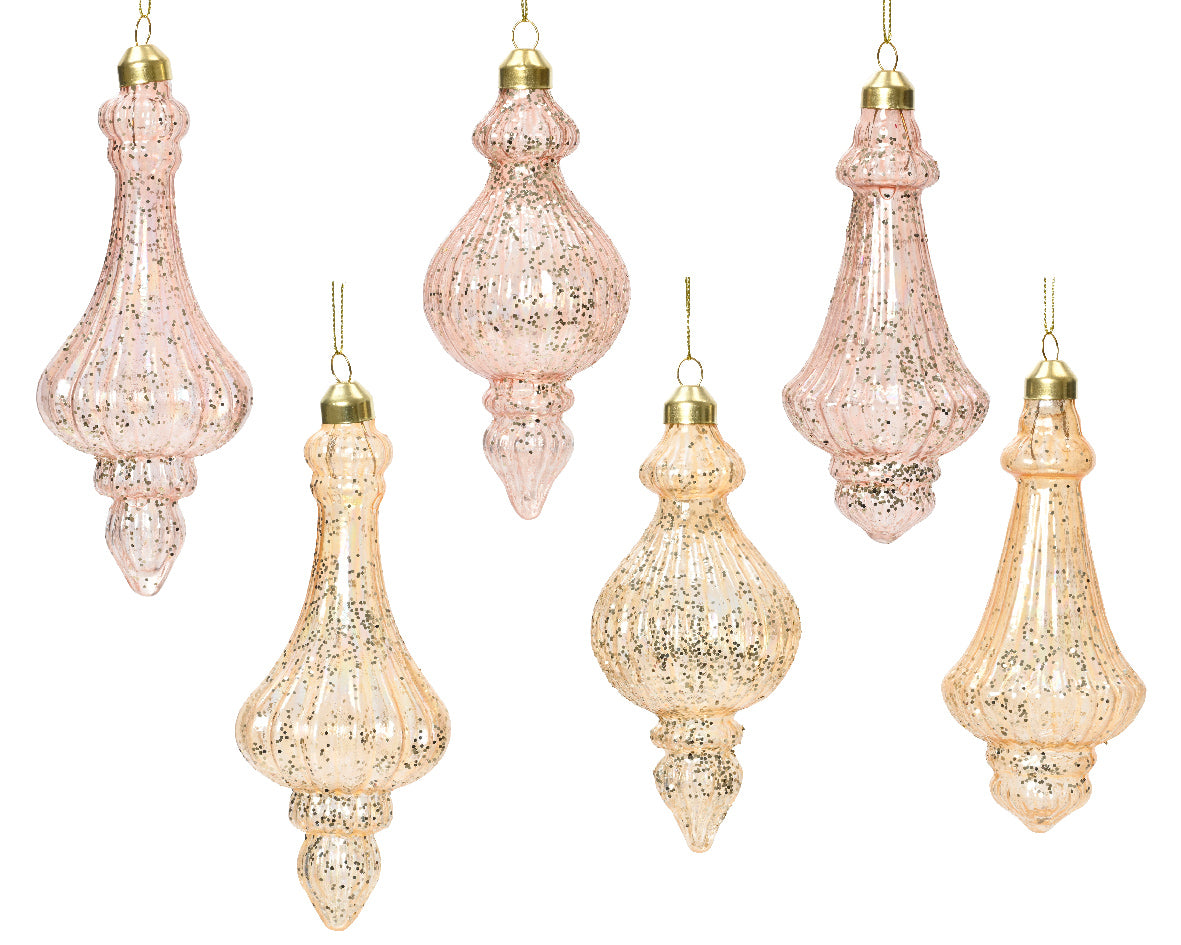 1 DECORAZIONE APPENDIBILE A TEMA NATALE ROSA/GLITTER MODELLO ASSORTITO