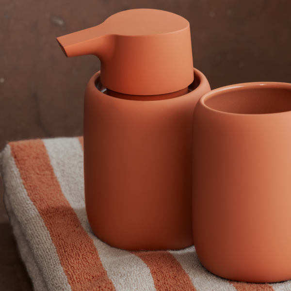 Bicchiere Porta Spazzolino SONO 300 ml Amber Brown Blomus