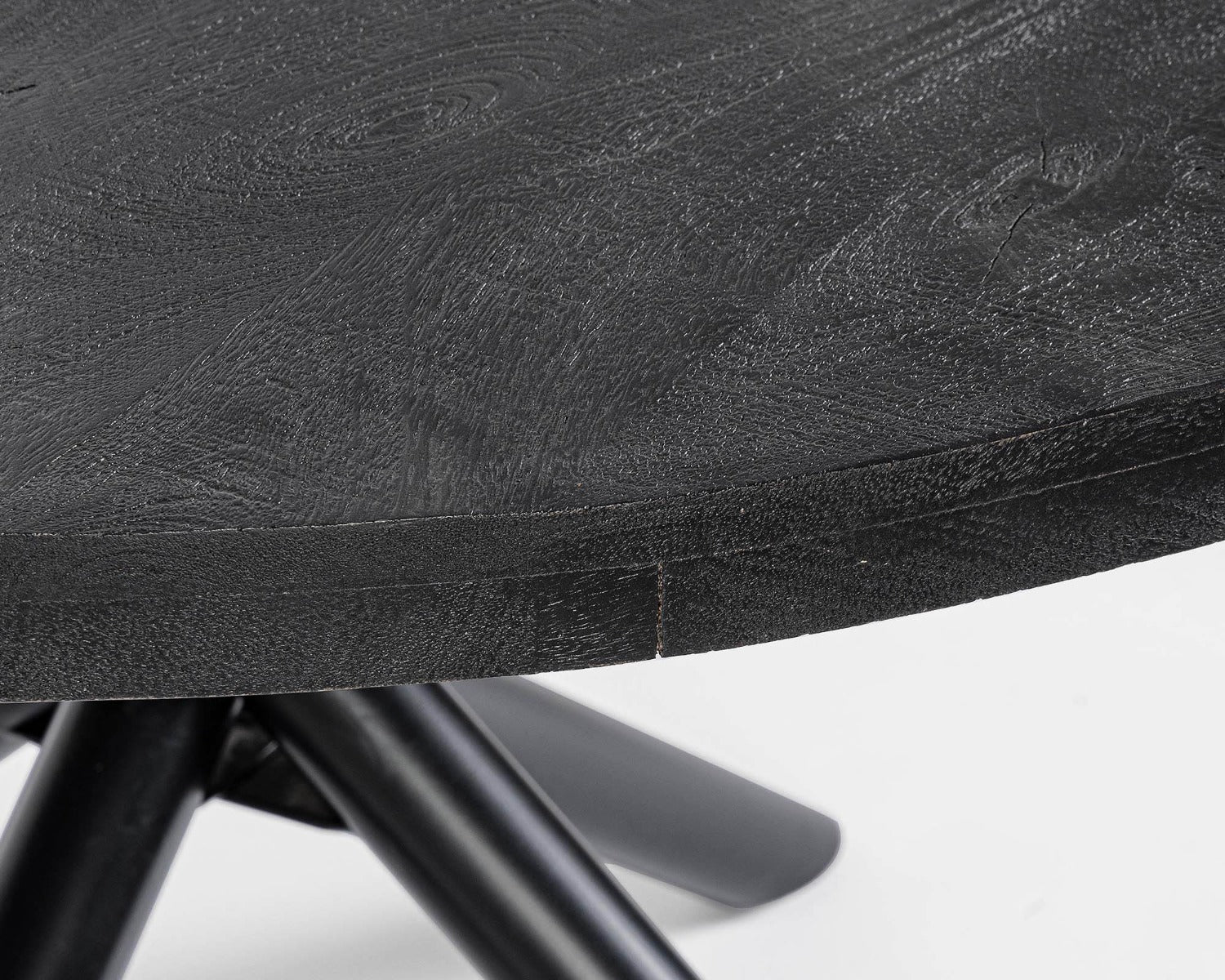 TAVOLO TONDO HASTINGS D130 IN LEGNO DI MANGO E ACCIAIO