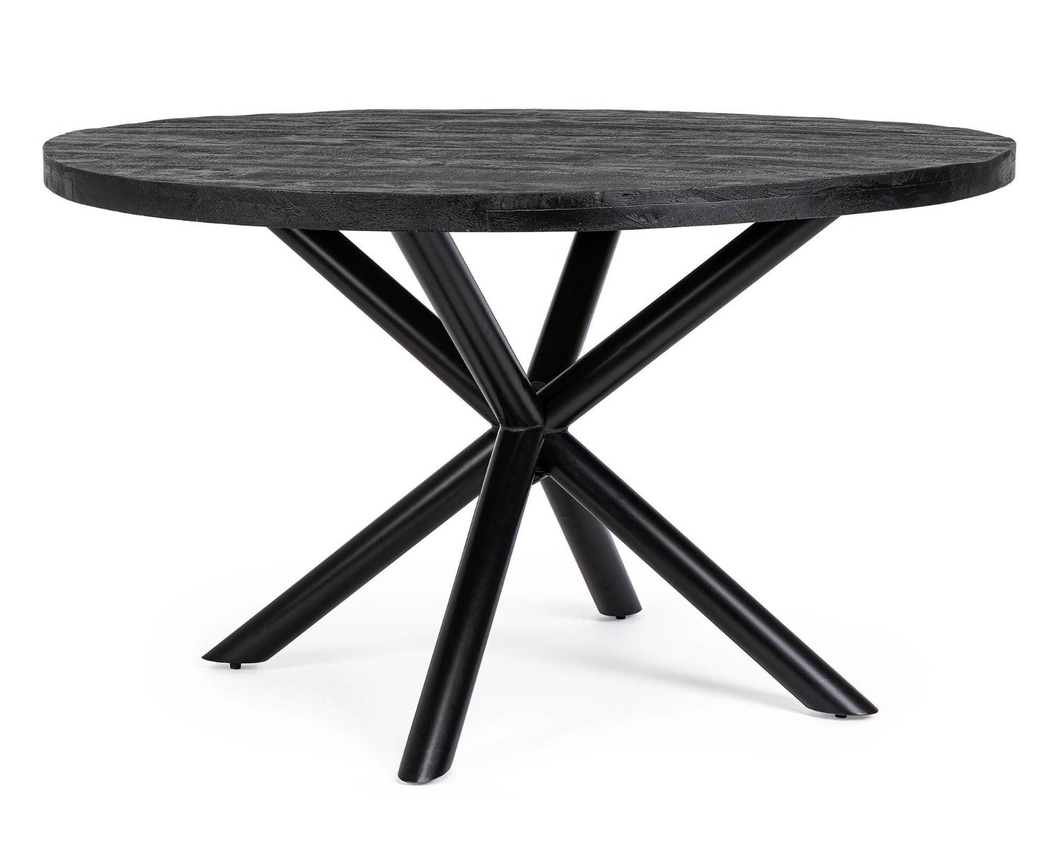 TAVOLO TONDO HASTINGS D130 IN LEGNO DI MANGO E ACCIAIO
