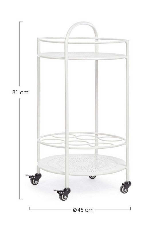 CARRELLO CON PORTABOTTIGLIE BURTON BIANCO