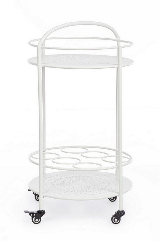 CARRELLO CON PORTABOTTIGLIE BURTON BIANCO