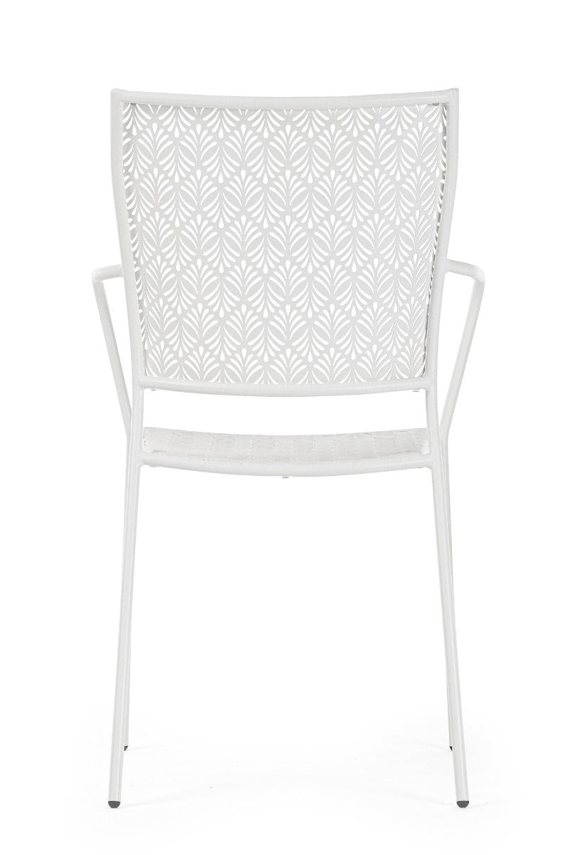 SET TAVOLO DA GIARDINO LIZETTE D.60 + 2 SEDIE LIZETTE CON BRACCIOLI BIANCO