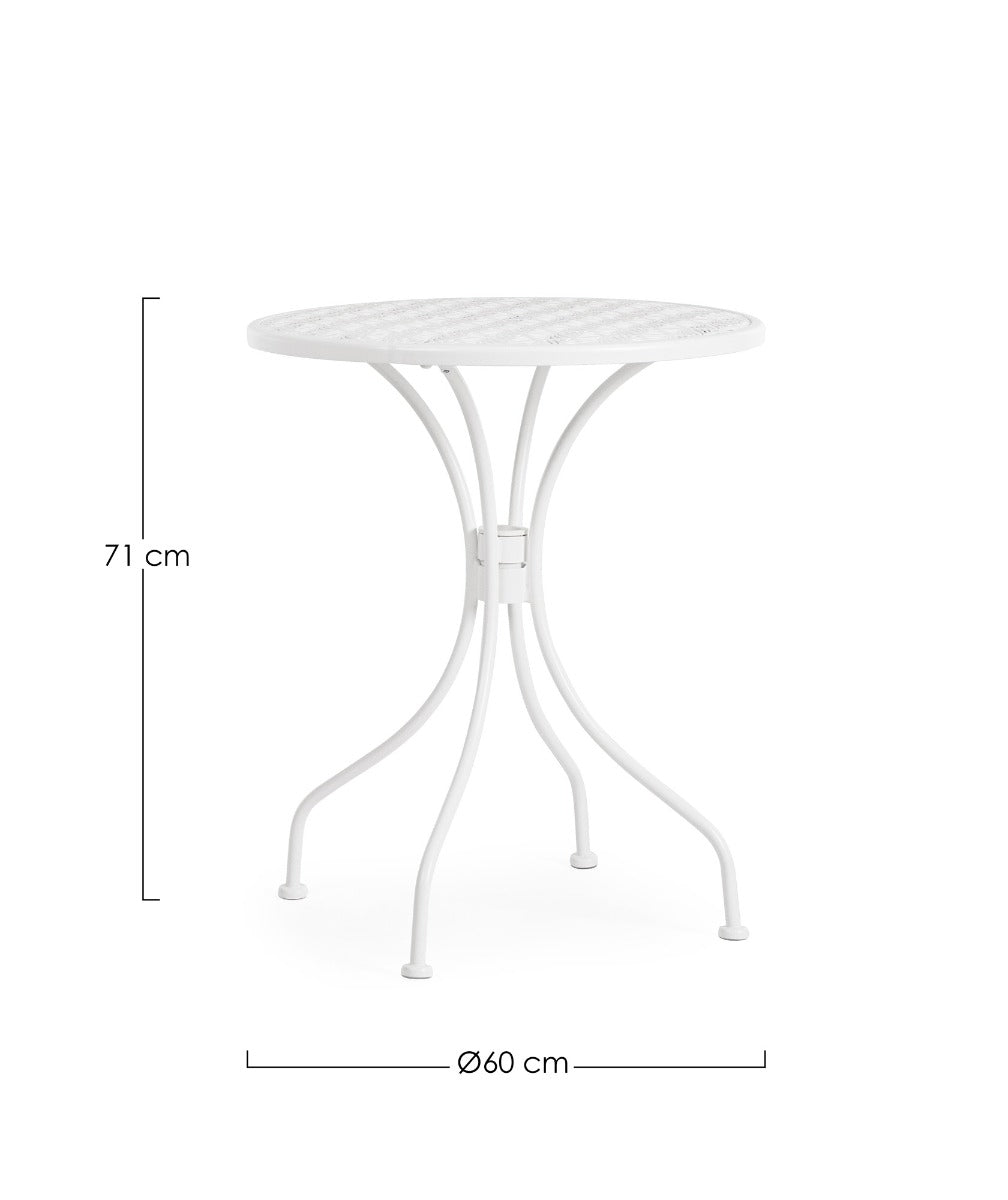 TAVOLO DA GIARDINO LIZETTE BIANCO 60CM