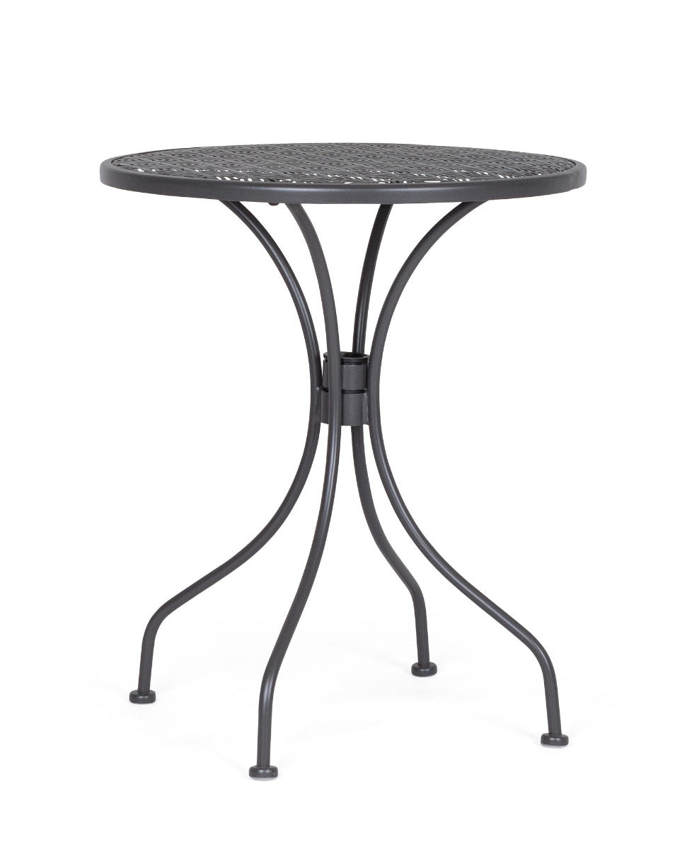 SET TAVOLO DA GIARDINO LIZETTE D.60CM + 2 SEDIE LIZETTE CON BRACCIOLI ANTRACITE