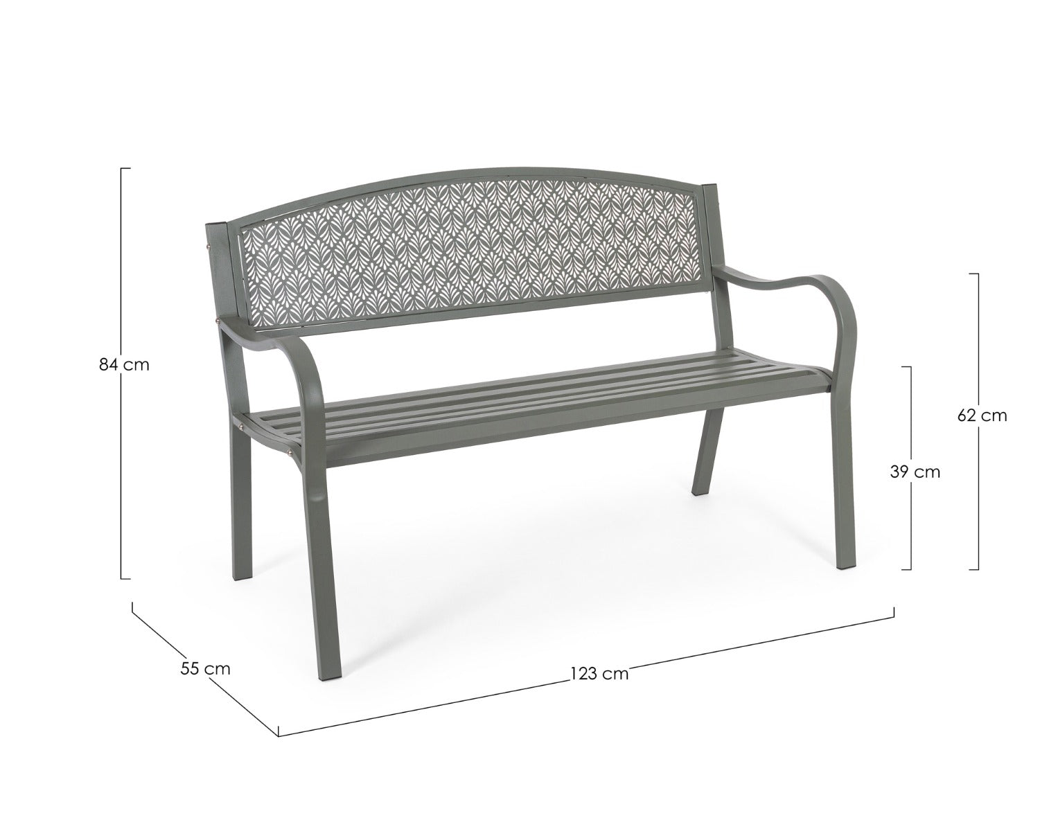 PANCA LIZETTE VERDE SCURO 123X55XH84CM