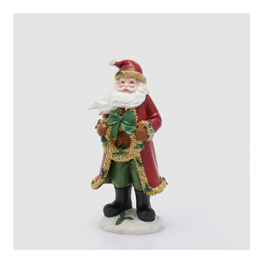 Babbo Natale decoro natalizio con Ghirlanda 17x16xH37 cm EDG