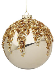 PALLINA IN VETRO ORO CHIARO 10CM