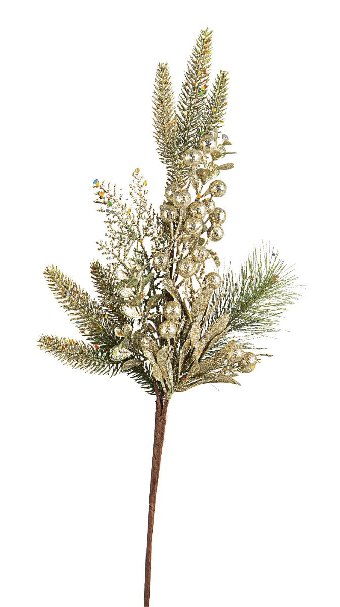 RAMO CON BACCHE 60CM ORO ADMIRAL