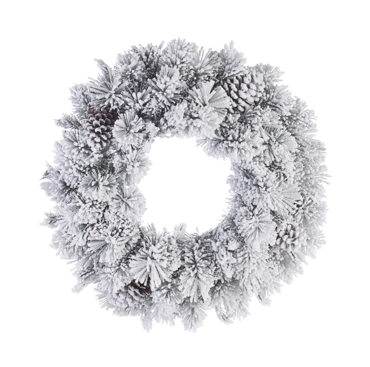 CORONA ARVES INNEVATA CON PIGNE ROSSE 60CM
