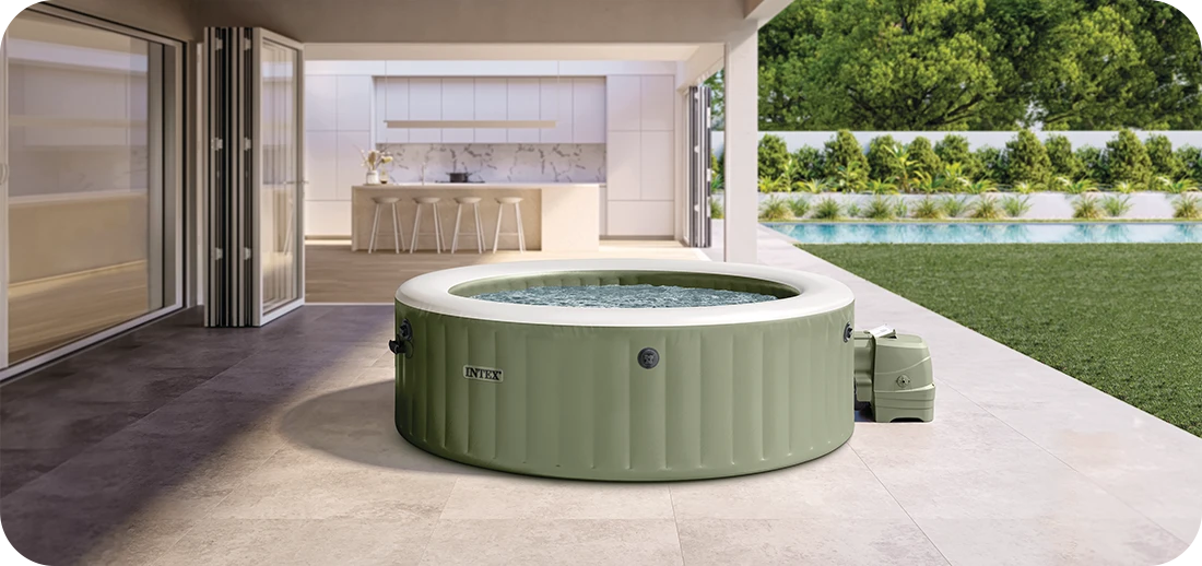 Spa Intex à bulles et massage 6 places beige