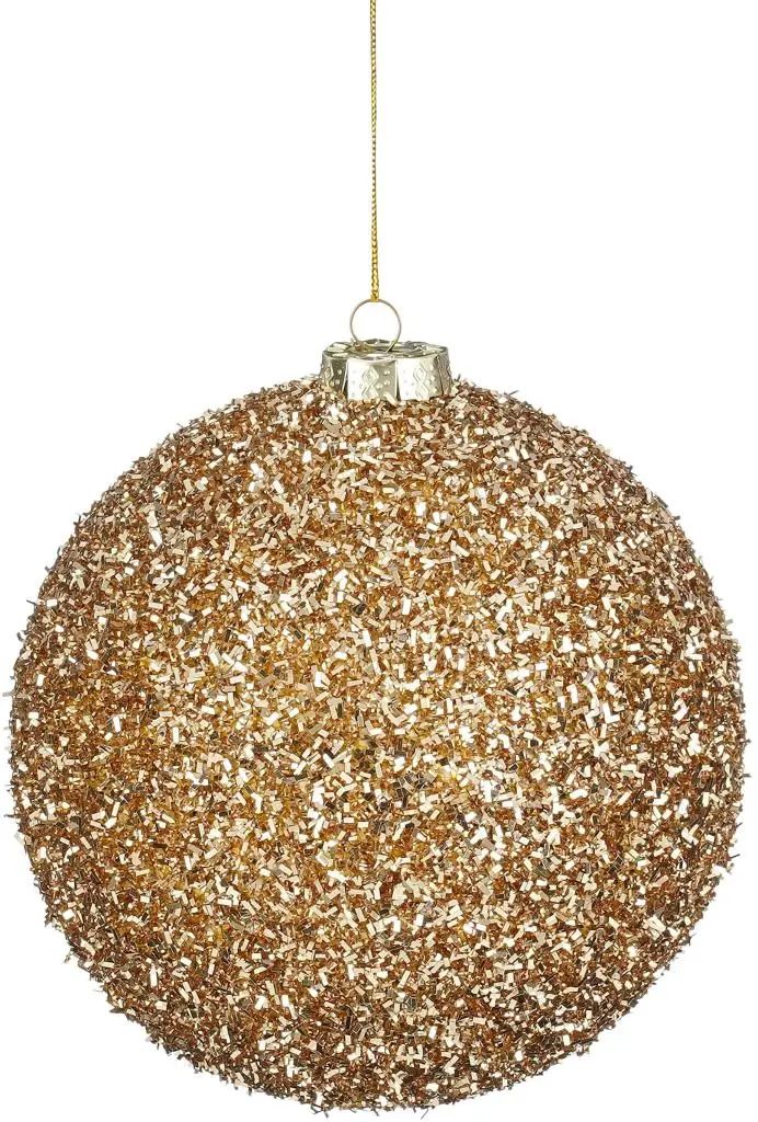 Mica Decorations Pallina di Natale in plastica D15 cm, champagne