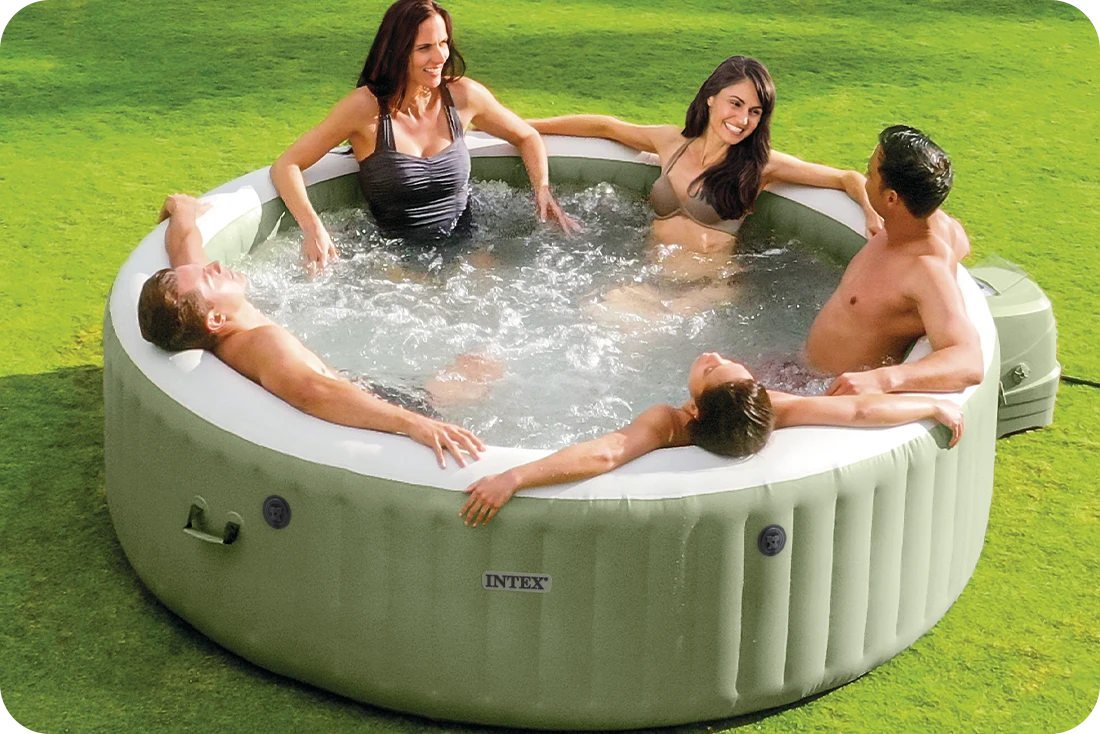 Spa Intex à bulles et massage 8 places beige
