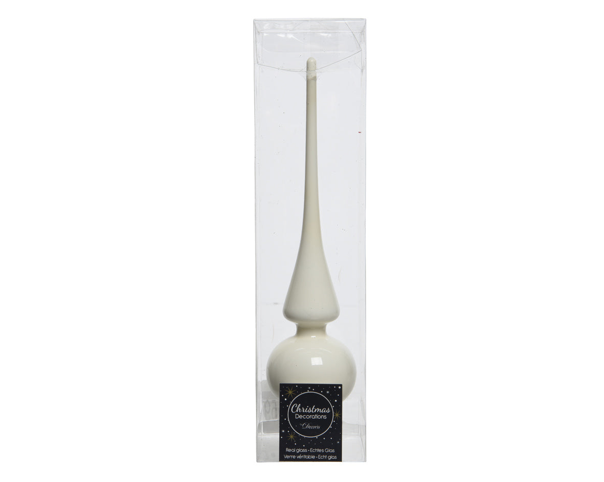 PUNTALE NATALIZIO 26CM BIANCO LANA SMALTATO