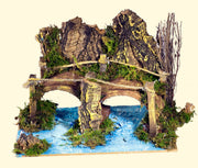 PONTE SU FIUME CM. 20X14X15,5 CON 5 LUCI A BATTERIA