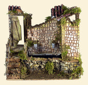 FONTANA CON POMPA 20X14X18CM DUE GETTI PER PRESEPE