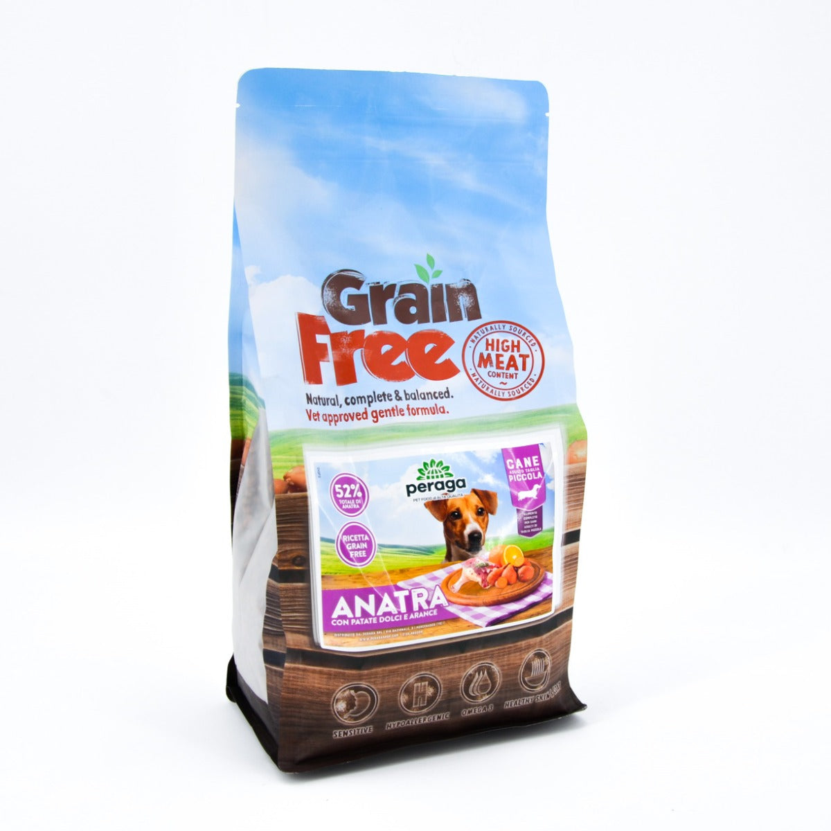 CROCCHETTE PERAGA GRAIN FREE PER CANE ADULTO TAGLIA PICCOLA 6KG ANATRA