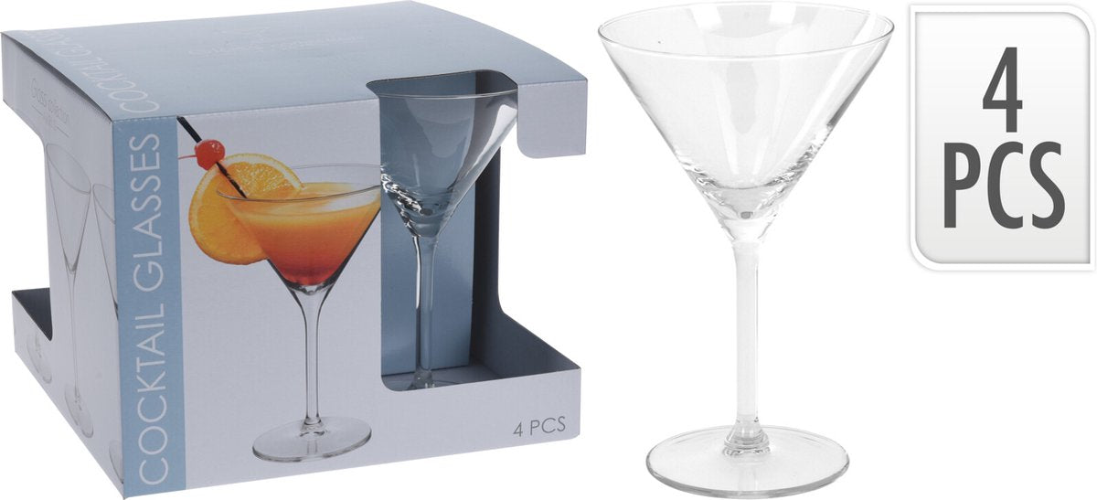 4 BICCHIERI DA COCKTAIL IN VETRO 36CL 14CM