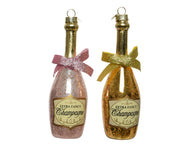 1 DECORAZIONE BOTTIGLIA APPENDIBILE H.13.5 ROSA/ORO MODELLO ASSORTITO