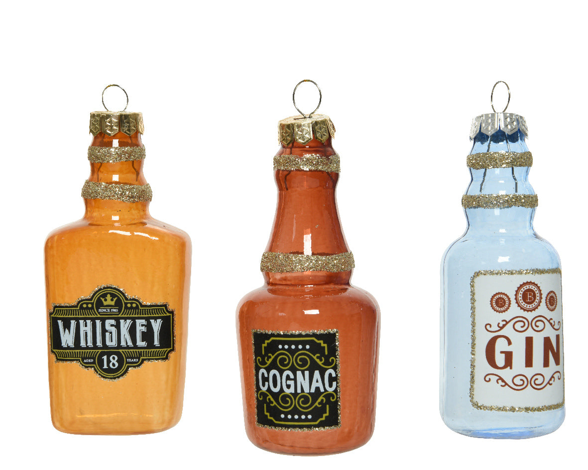 OFFERTA 6 BOTTIGLIE WHISKEY/GIN/COGNAC DA APPENDERE 4X4X9,4CM ASSORTITE