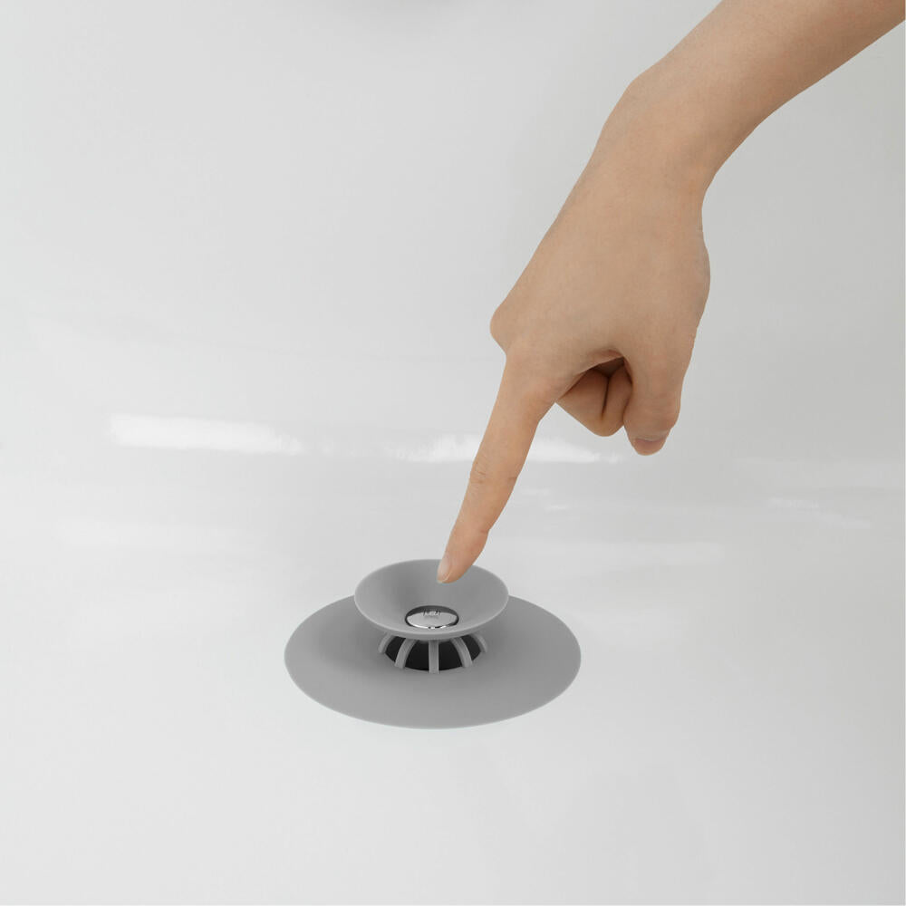 Tappo per Vasca e Filtro Capelli Flex D 9 cm Grigio UMBRA