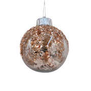 PALLINA TRASPARENTE CON PAILLETTES ROSA 8CM
