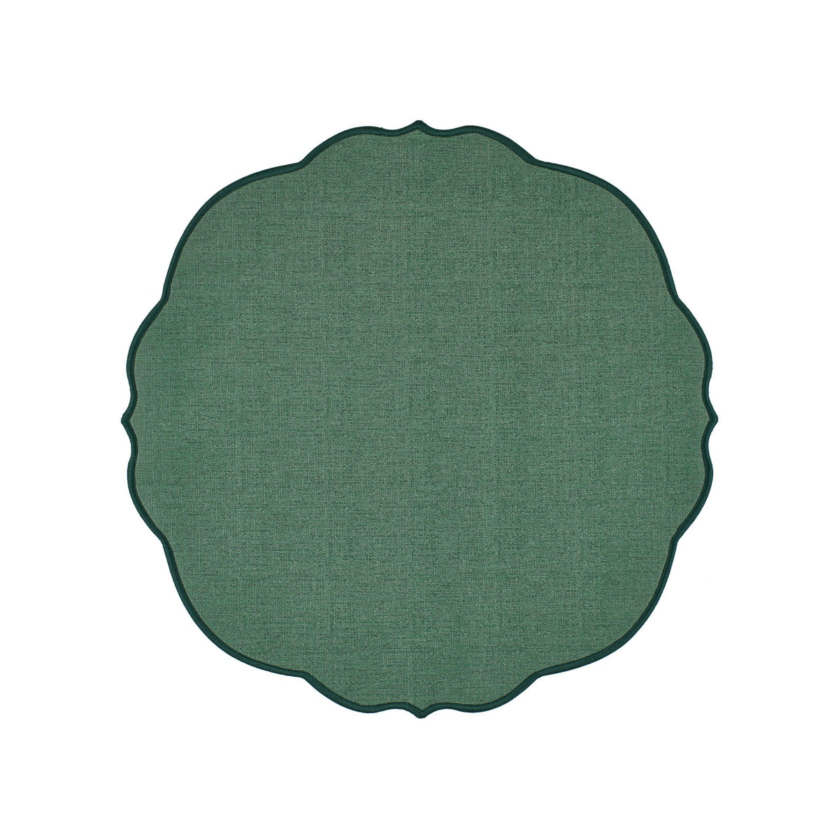 Tovaglietta Flowers Tonda Double Face - Verde Bosco