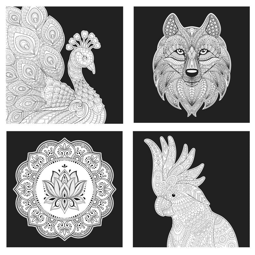 TELA CON DISEGNO ARTISTICO DA COLORARE 29X29CM ASSORTITA